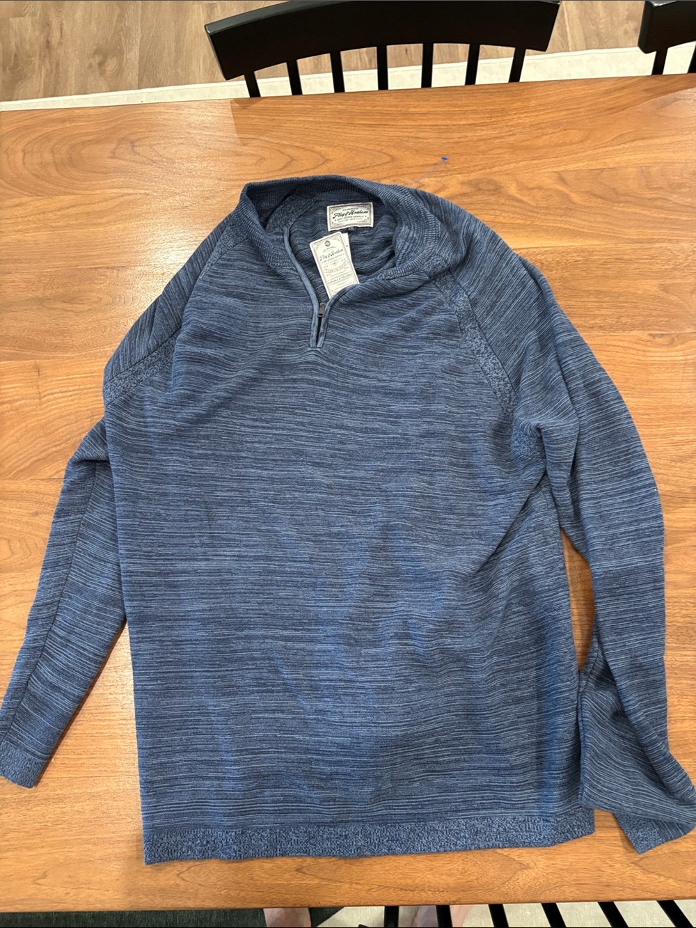 Men's Heather Navy Quarter-Zip Sweater
